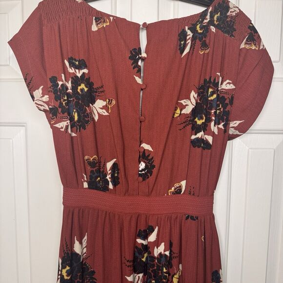 Free People Bohemian Burgundy Maxi Dress Women’s Size 10 - Picture 9 of 12